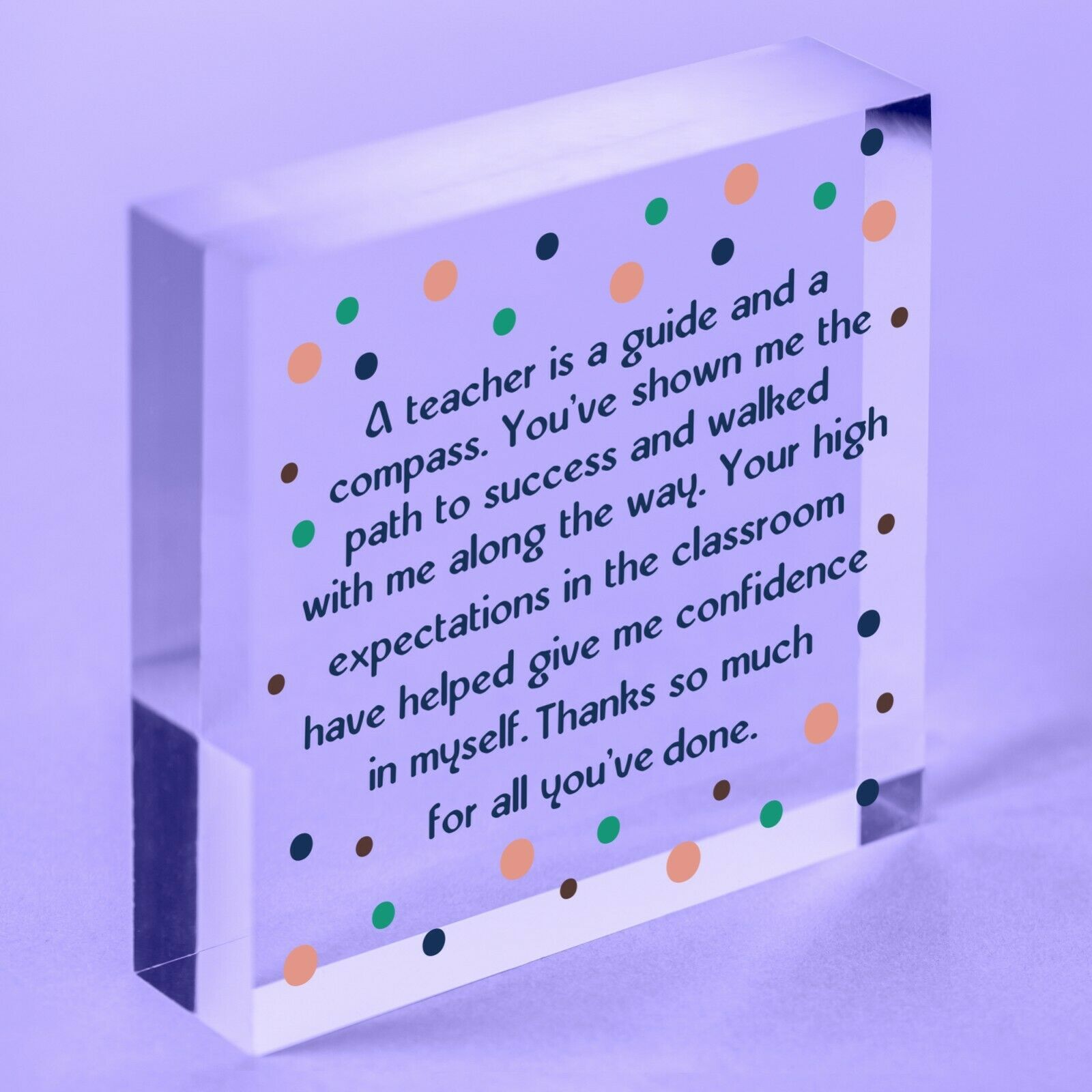 Teacher Thank You Poem Gift Lockdown Quarantine Gift Acrylic Block Nursery Gifts