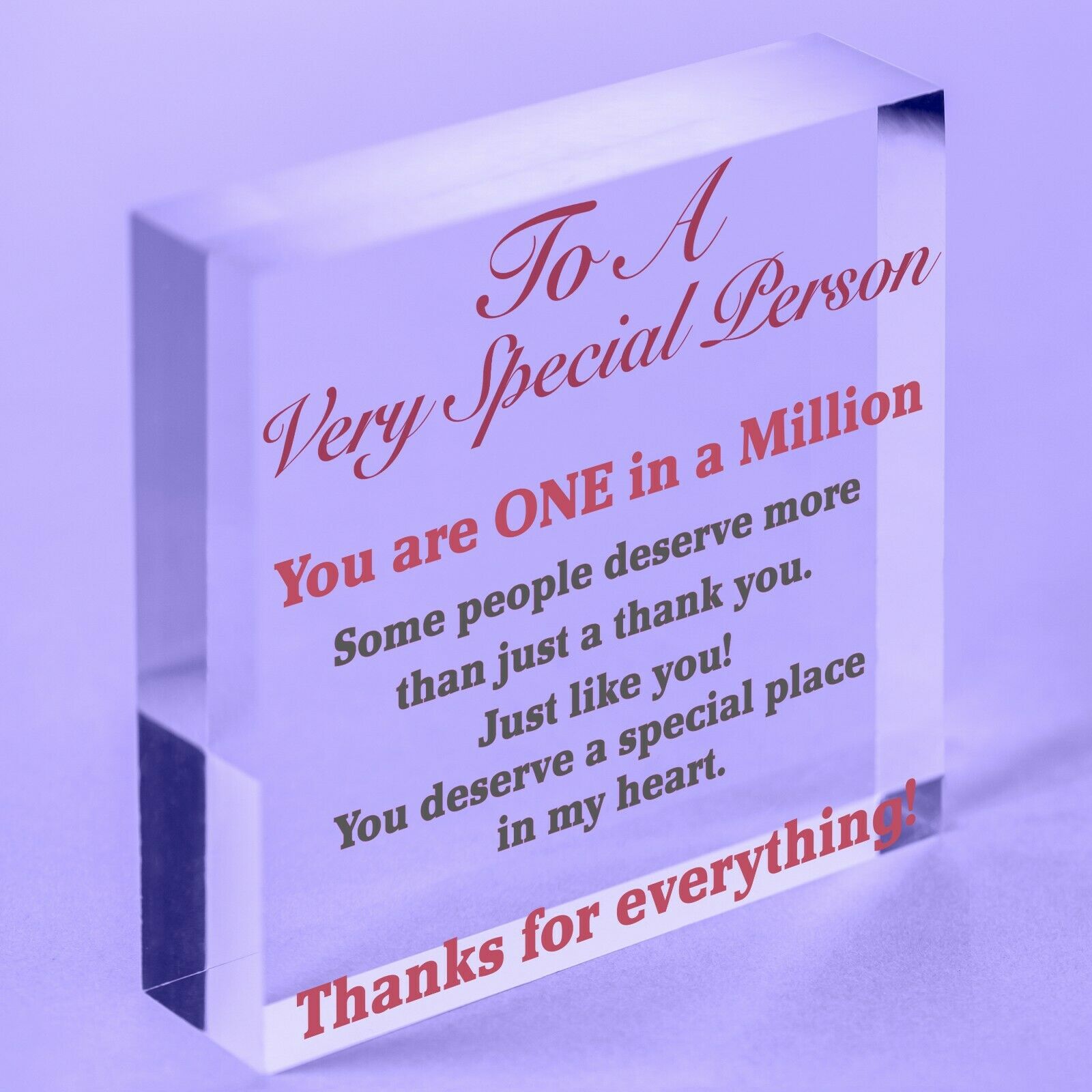 Special Thank You Gift Heart  Teacher Friend Gifts Keepsake Acrylic Block