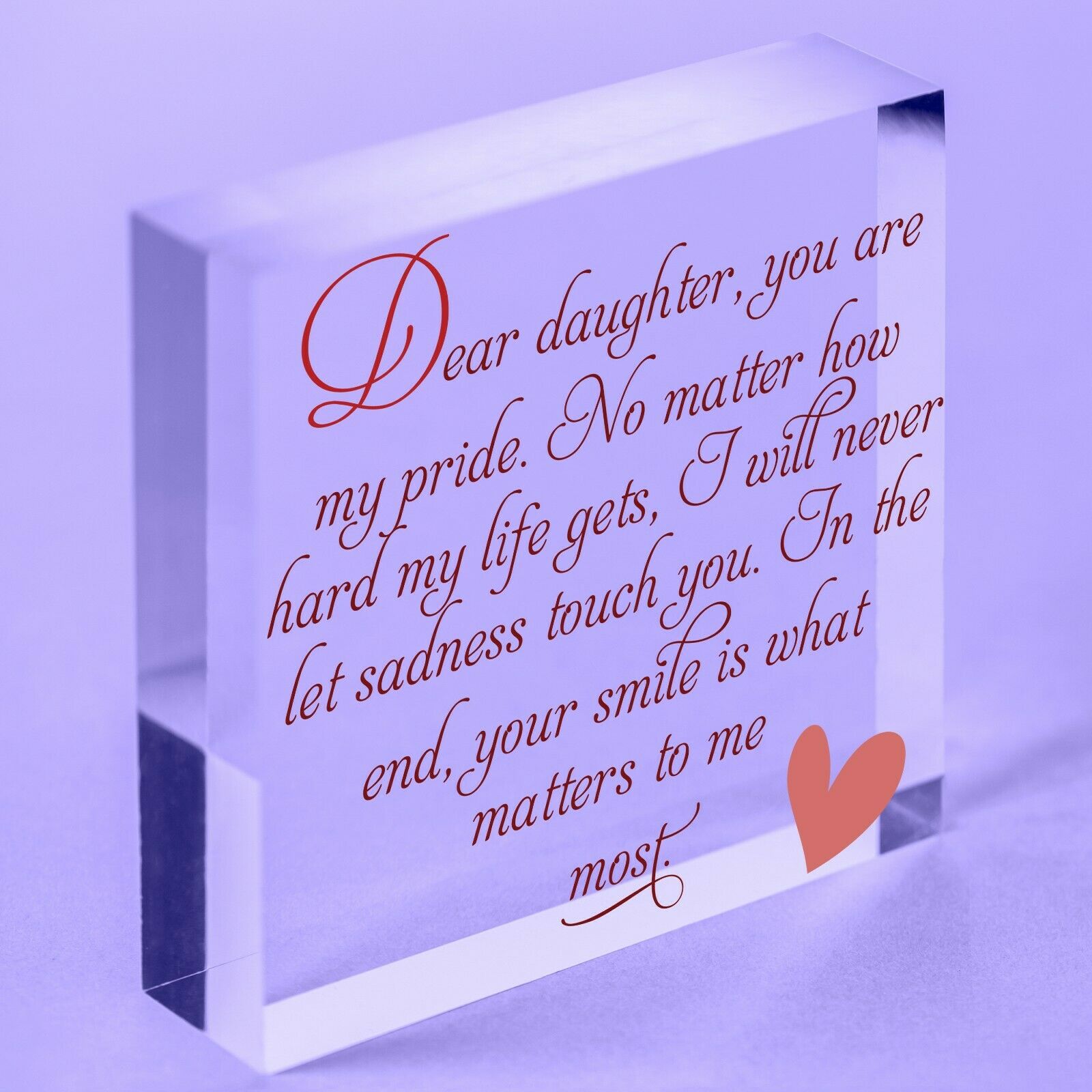 Wonderful Daughter Acrylic Block Mum Daughters Plaque Special Birthday Gifts