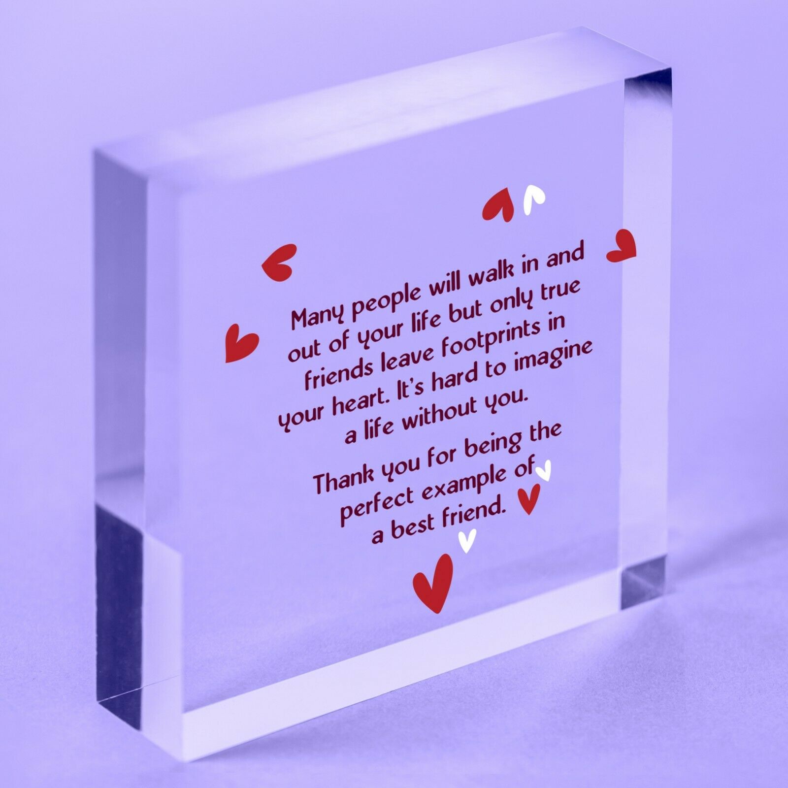 Best Friend Birthday Gifts Thank You Acrylic Heart  Friendship Plaque Sign