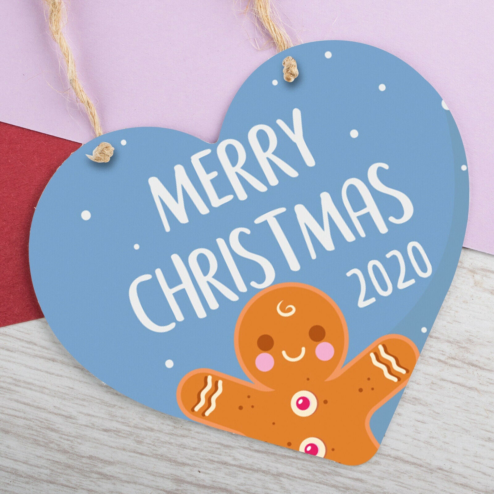 Merry Christmas Heart Hanging Sign Christmas Decorations Family Gifts