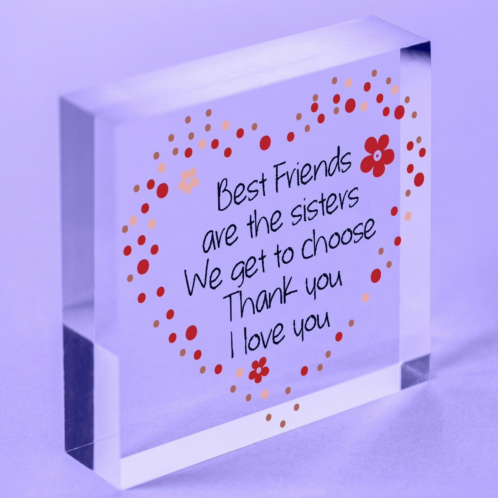 Best Friend Sister Friendship Gifts Acrylic Block Birthday Christmas Thank You