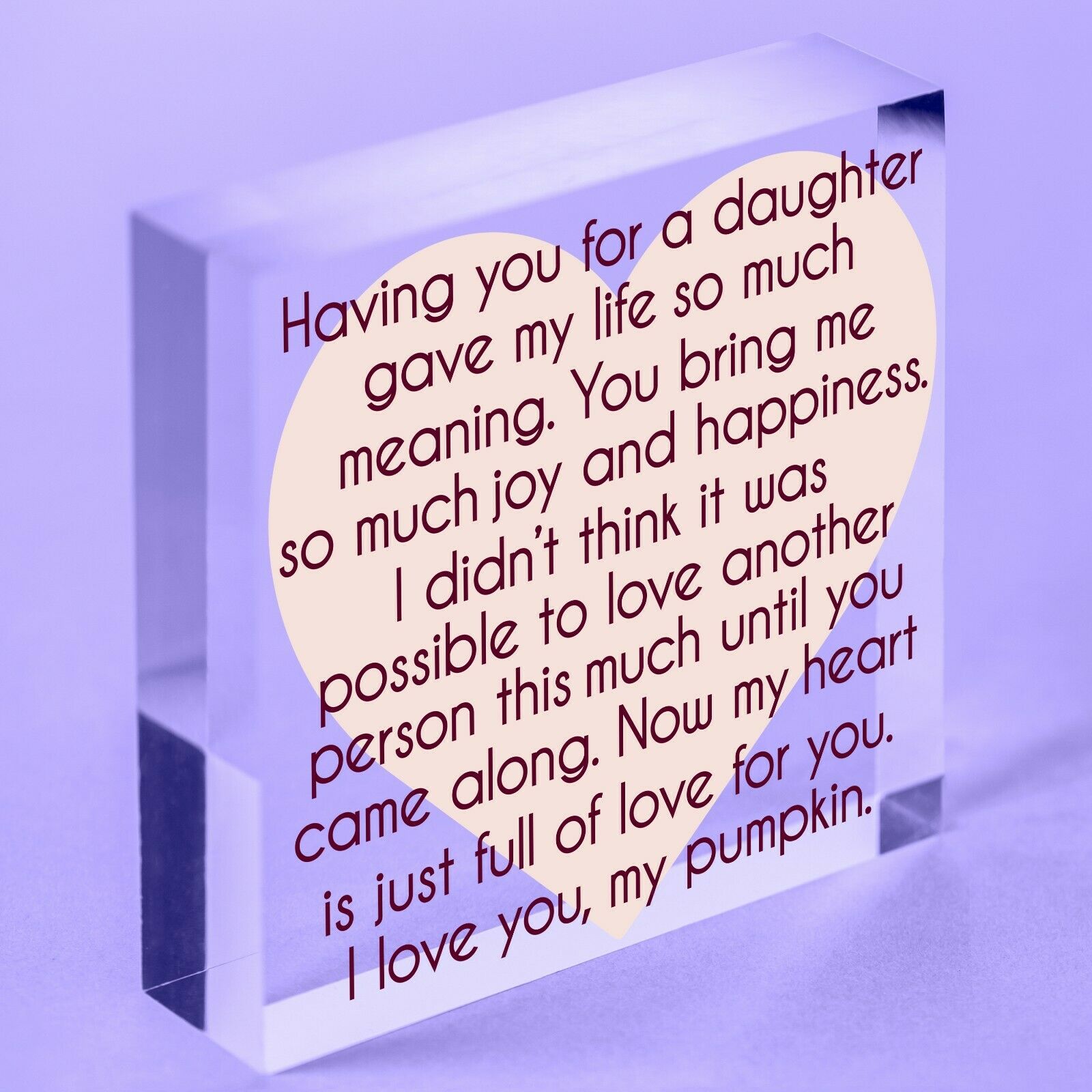 Daughter Gifts Heart Daughter Birthday Daddy Daughter Gifts Mother Acrylic Block