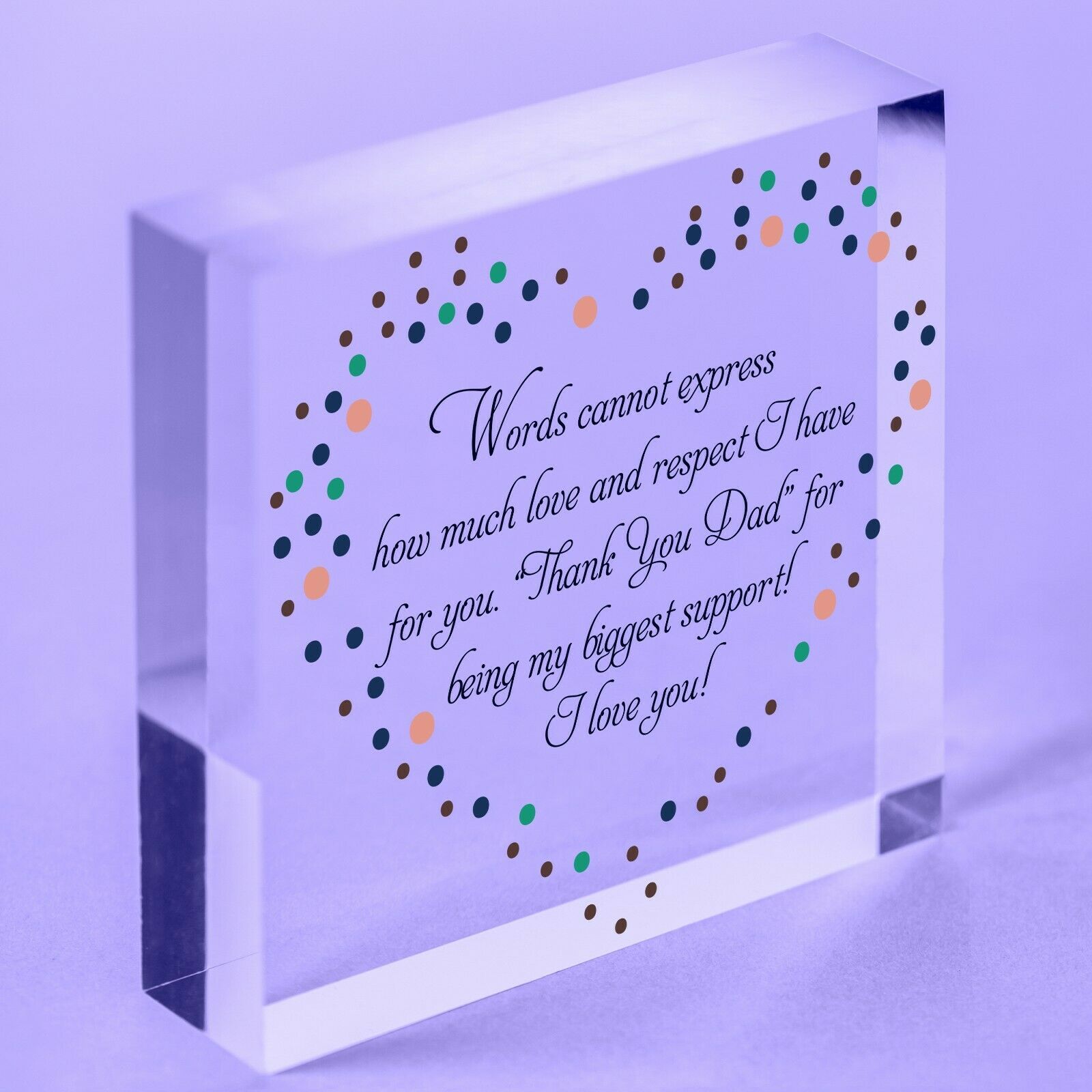 Love You Dad Daddy Acrylic Block Birthday Christmas Gift For Dad Father