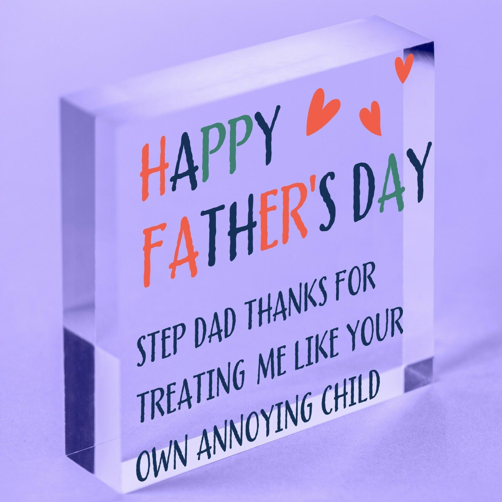 Step Dad Fathers Day Gifts Acrylic Block  Fathers Day Card Gift For Step Dad