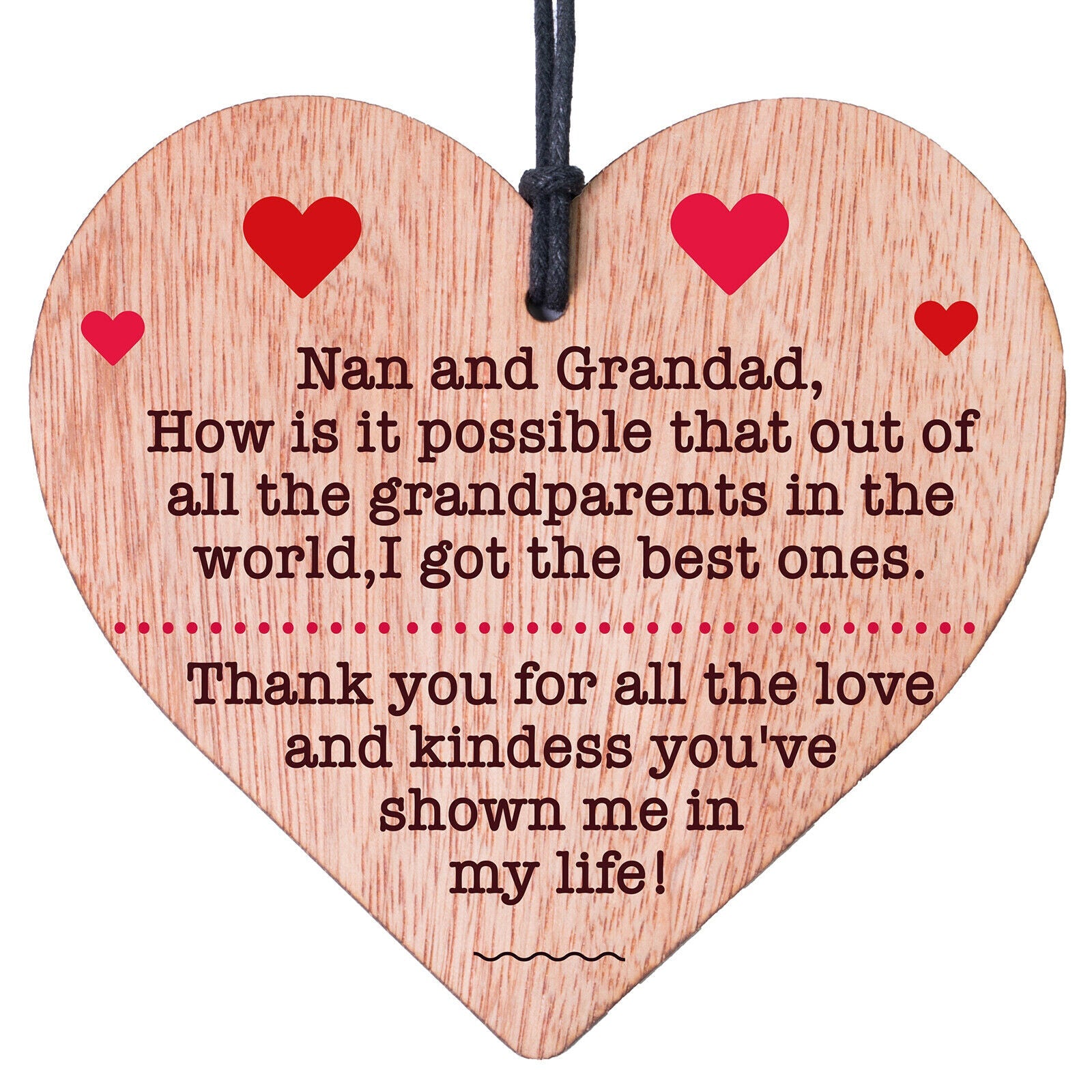 Grandparents Love Perfect Gift Thank You Message Love You Heart Plaque