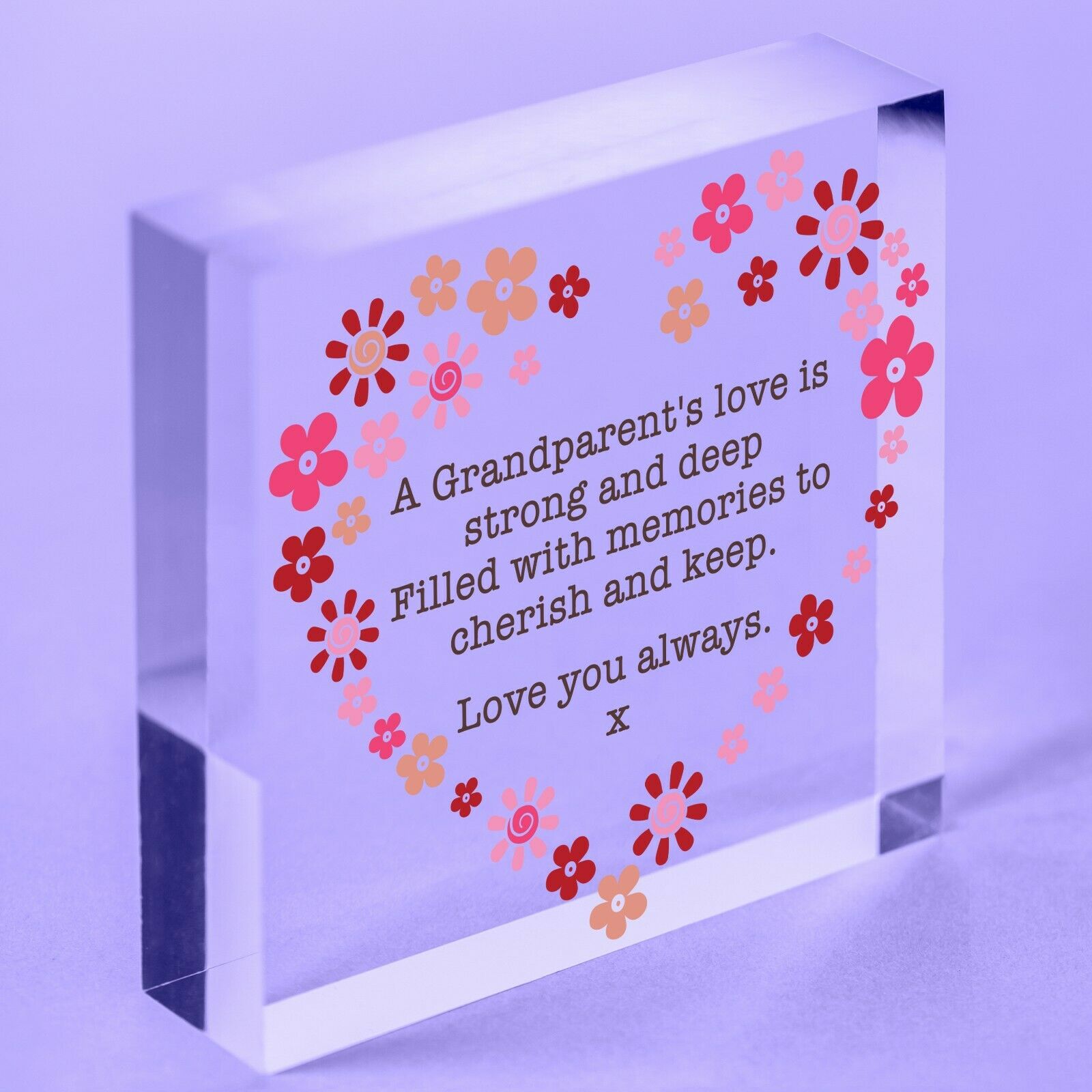 Great Grandparents Love You Acrylic Heart Nan Gifts Keepsake Thank You Heart