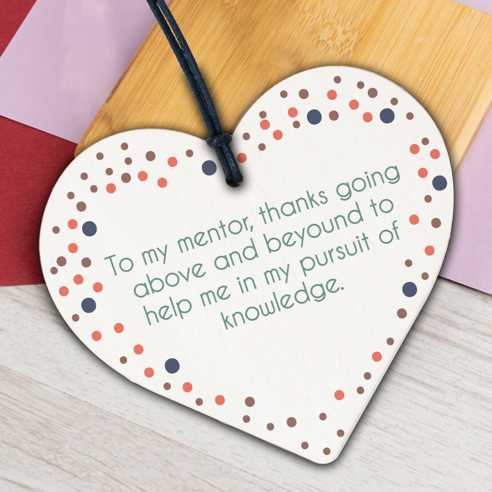 THANK YOU MENTOR Teacher Midwife Tutor Gift Hanging Wooden Heart Support Sign