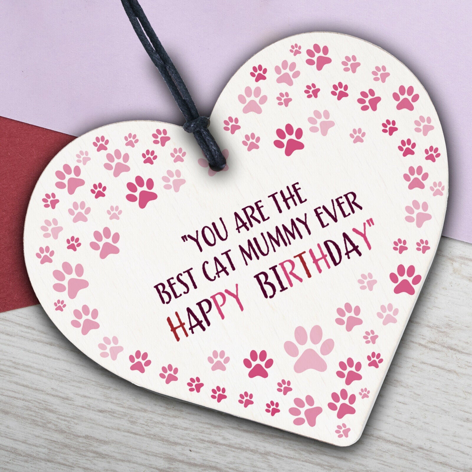 Best Cat Mummy Funny Mum Birthday Gifts Wooden Heart