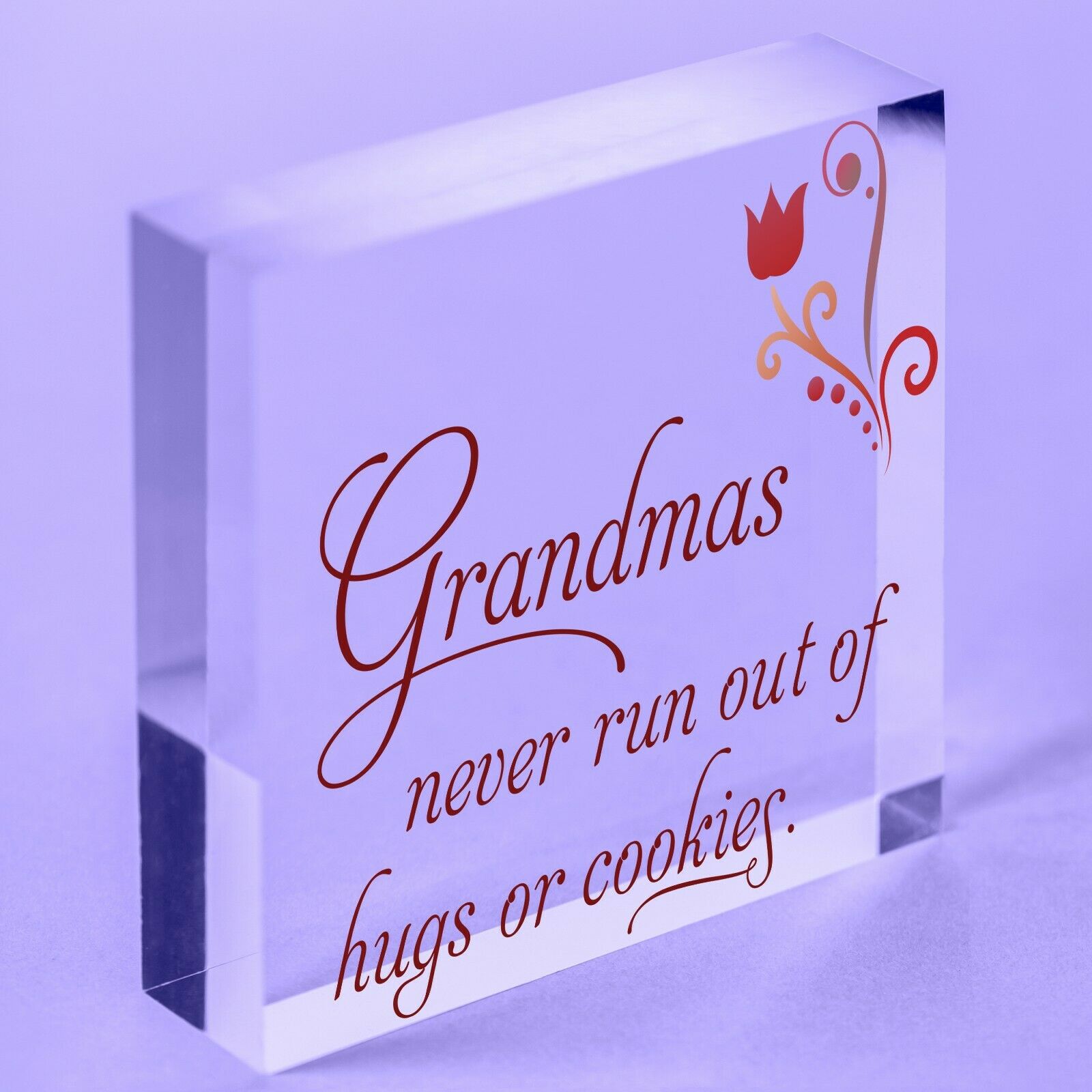 Glam-ma Grandma Acrylic Block NANNY NAN GRANNY GRAN Keepsake Gift