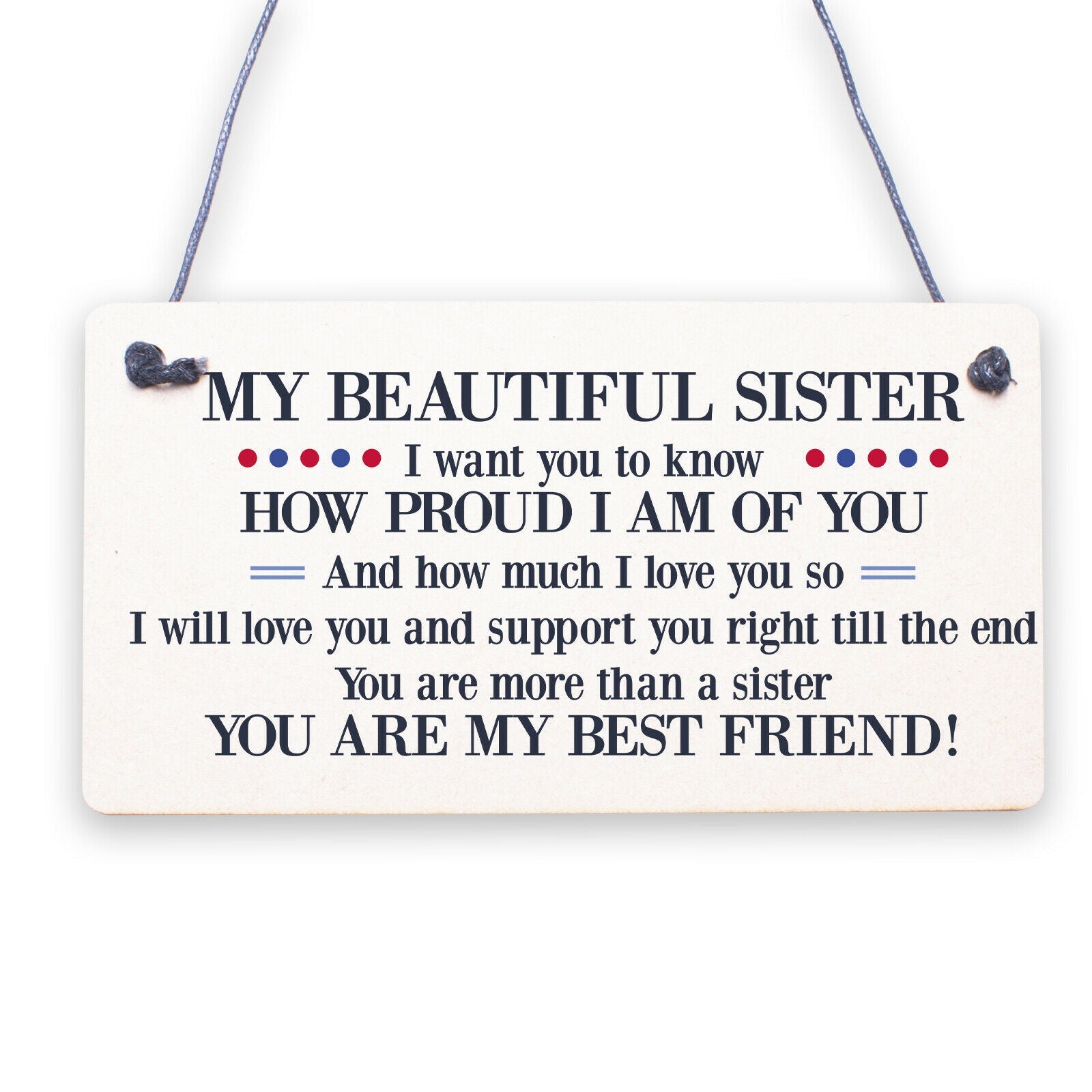 Sister Birthday Card Gift Plaque Sister Gifts For Christmas Best Friend Keepsake