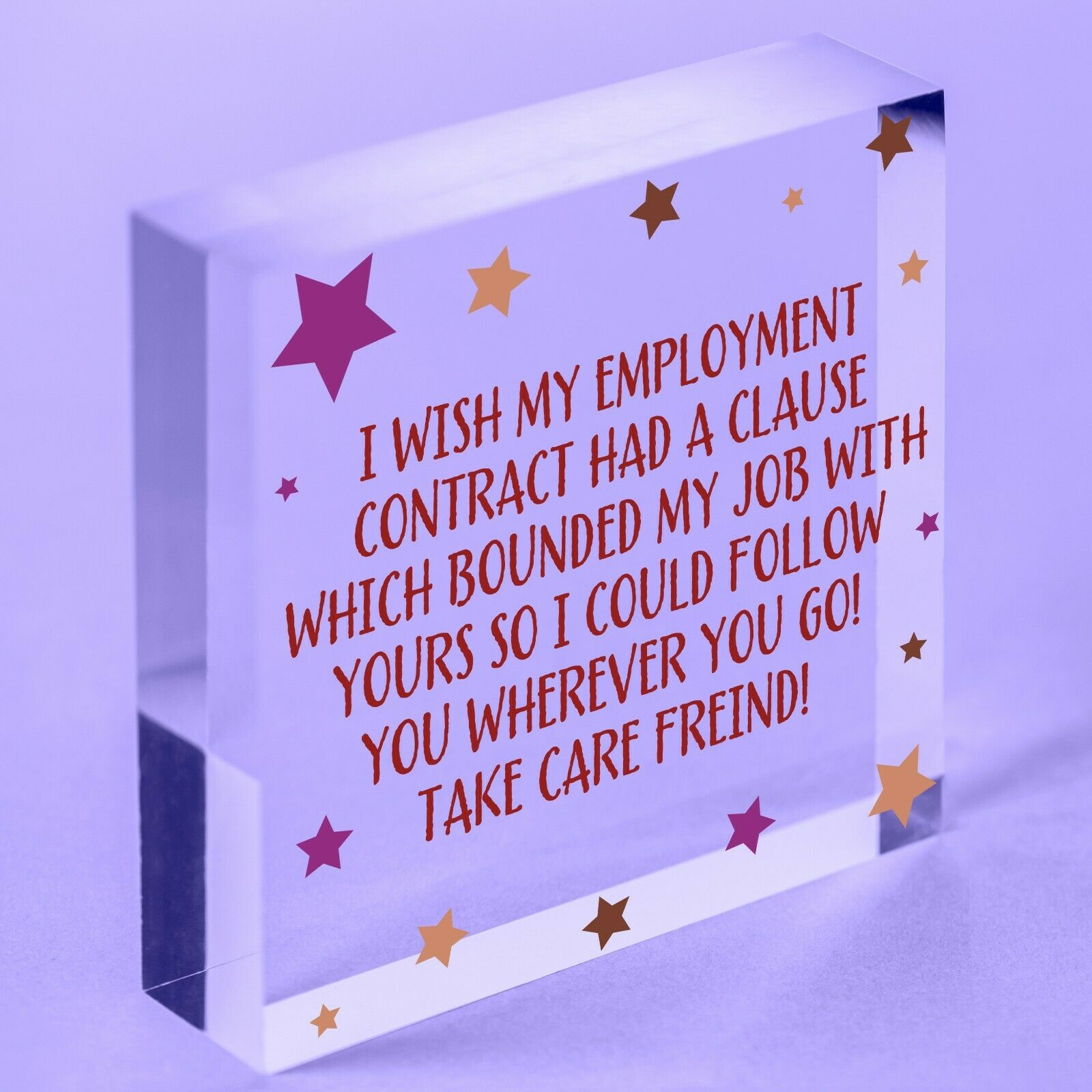 Fate Made Us Colleagues Acrylic Block Friendship Work Leaving Gift Thank You