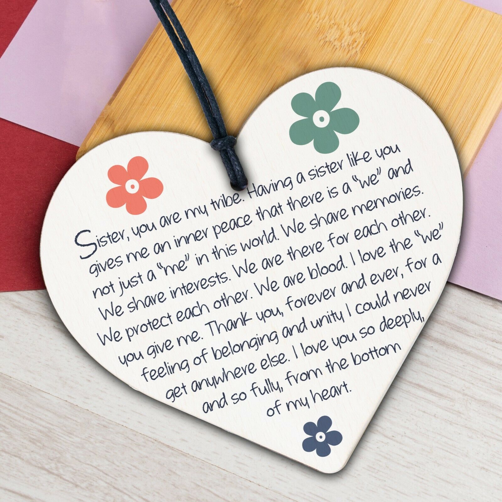 Sister Gifts Handmade Fun Sister Plaque Wood Heart Big Sister Little Sister Gift