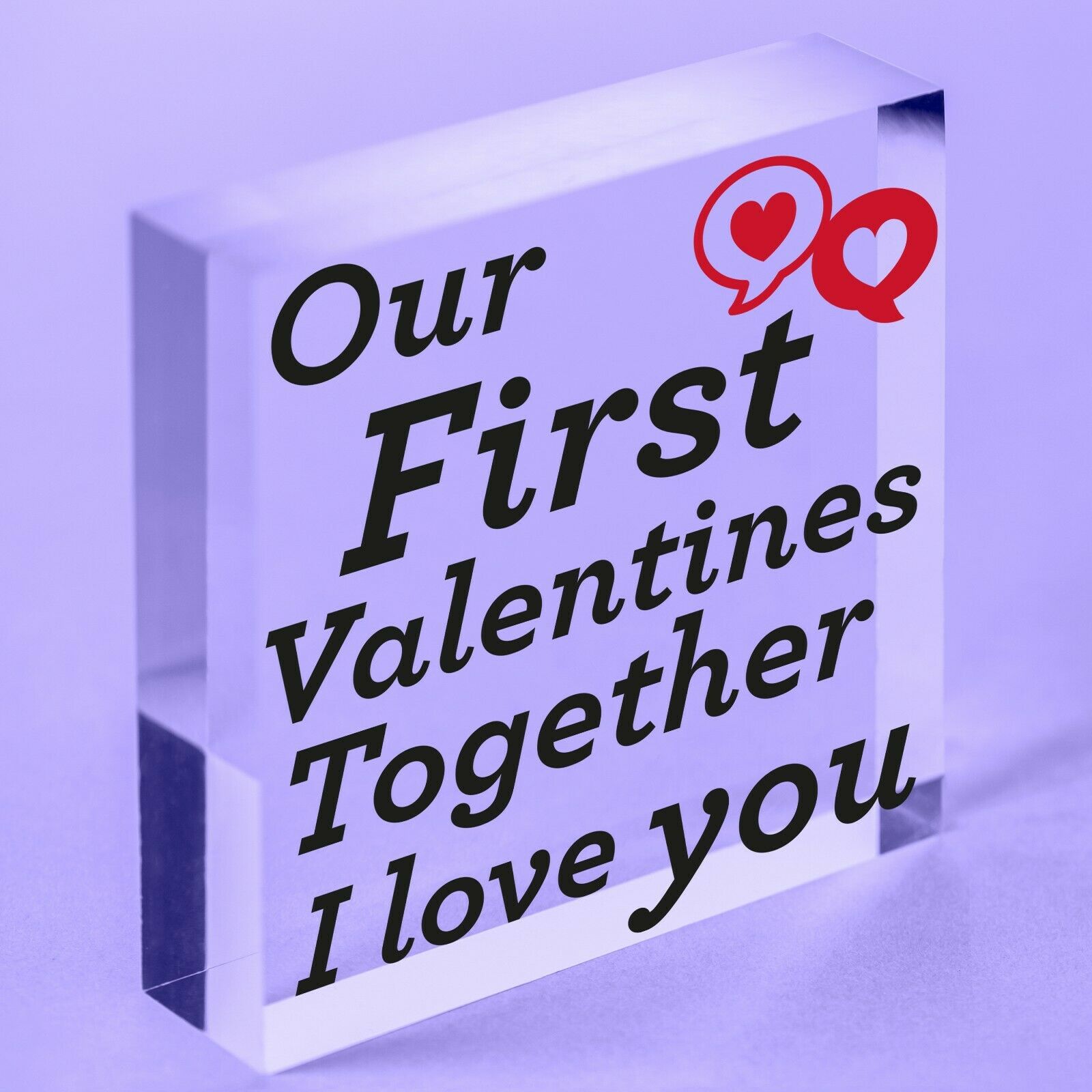 First Valentines Sign Gift Girlfriend Boyfriend For Him Her Acrylic Block