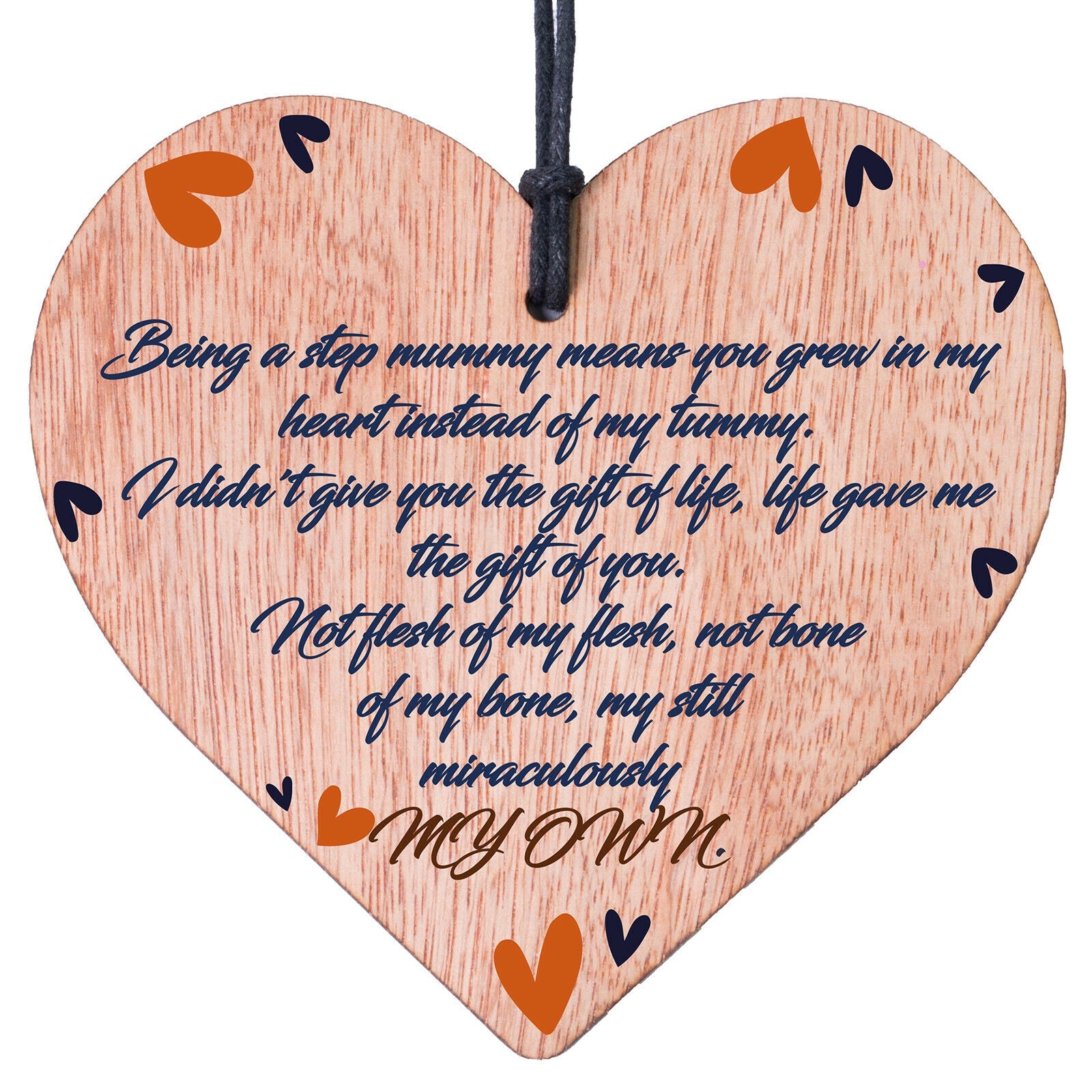 Step Mummy Message to Loved One Heart Plaque Perfect Gift Best Mother Present