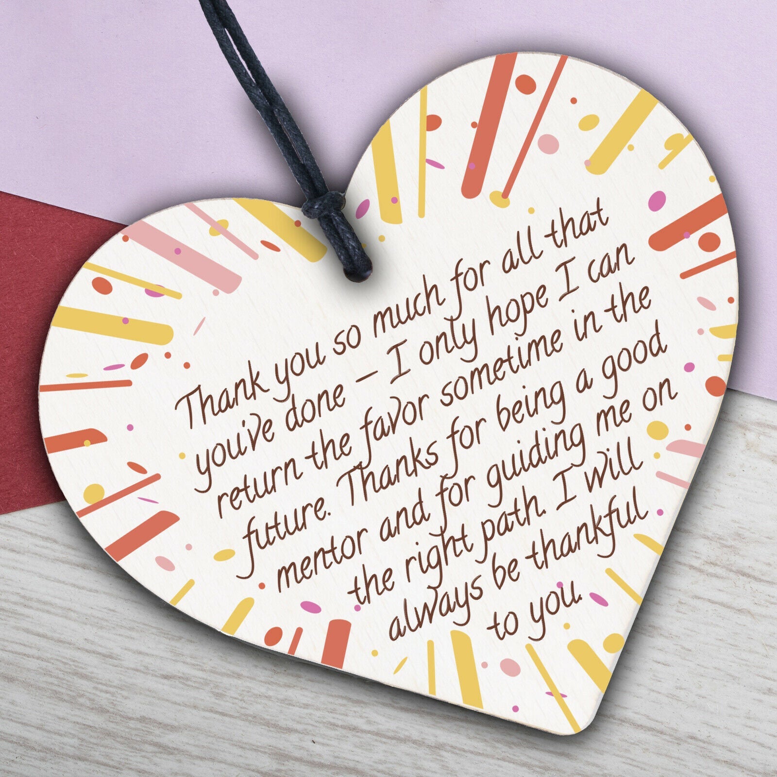 Mentors Like You Novelty Wooden Hanging Heart Leaving Gift Plaque Thank You