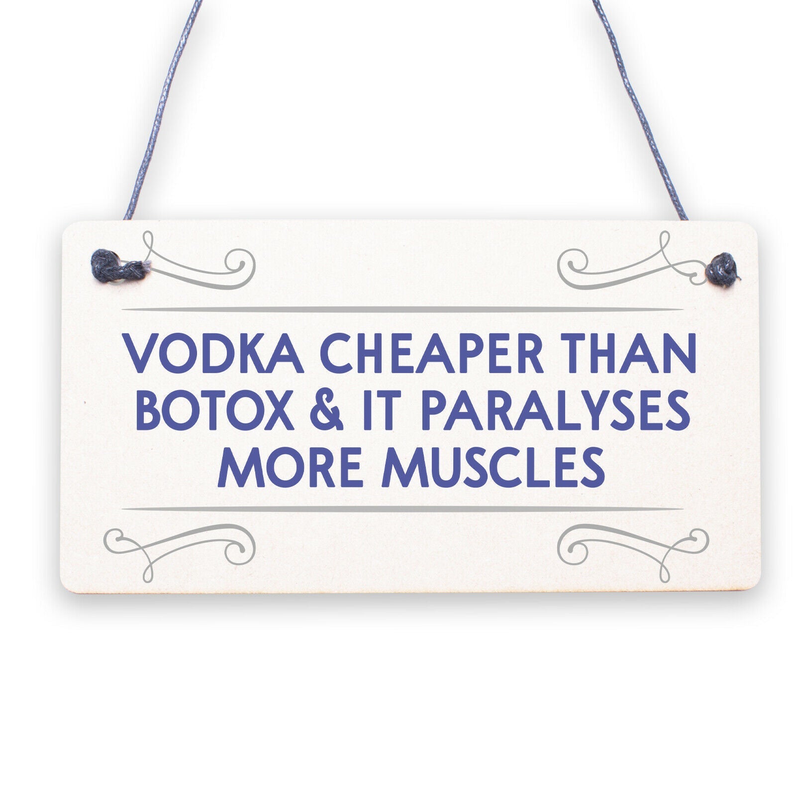 Vodka Botox Funny Alcohol Gift Man Cave Home Bar Hanging Plaque Pub Friends Sign