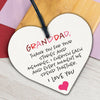 Novelty Gift For Grandad Dad Fathers Day Birthday Wood Heart Gift For Him