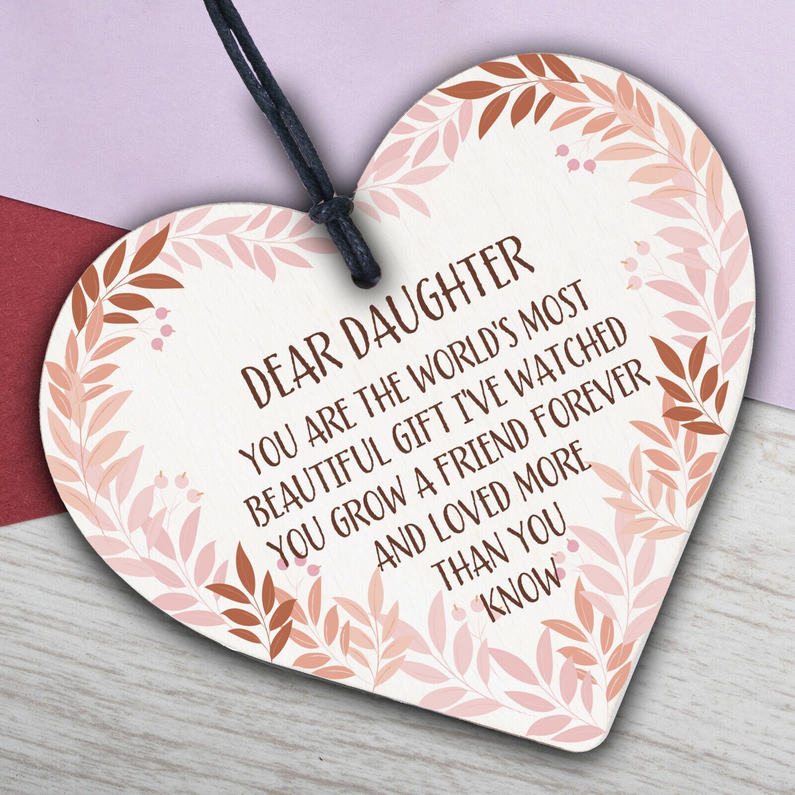 Daughter Gifts For Christmas Birthday Wood Heart Poem Daughter Gift From Mum Dad