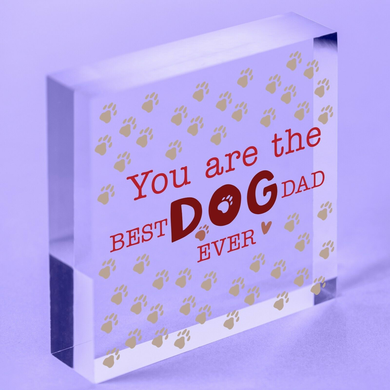 Funny Father's Day Gift Card Acrylic Block Best Dog Dad Gifts Humour Dog Gifts