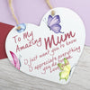 I Love You Mum Gifts Hanging Sign Mothers Day Plaque Heart