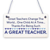 Great Teachers Change The World THANK YOU Best Teacher Gift Plaque Present Sign