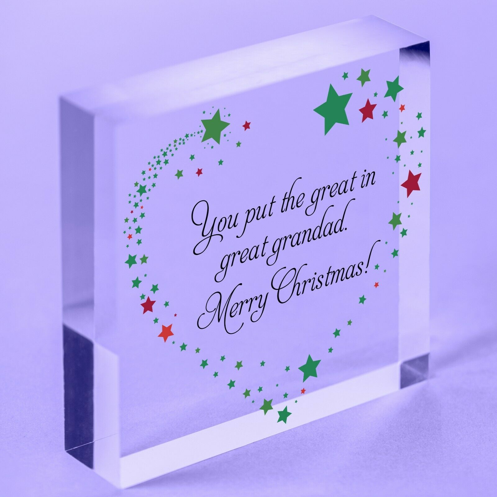 Great Grandad Birthday Christmas Card Gifts Acrylic Block Grandchildren