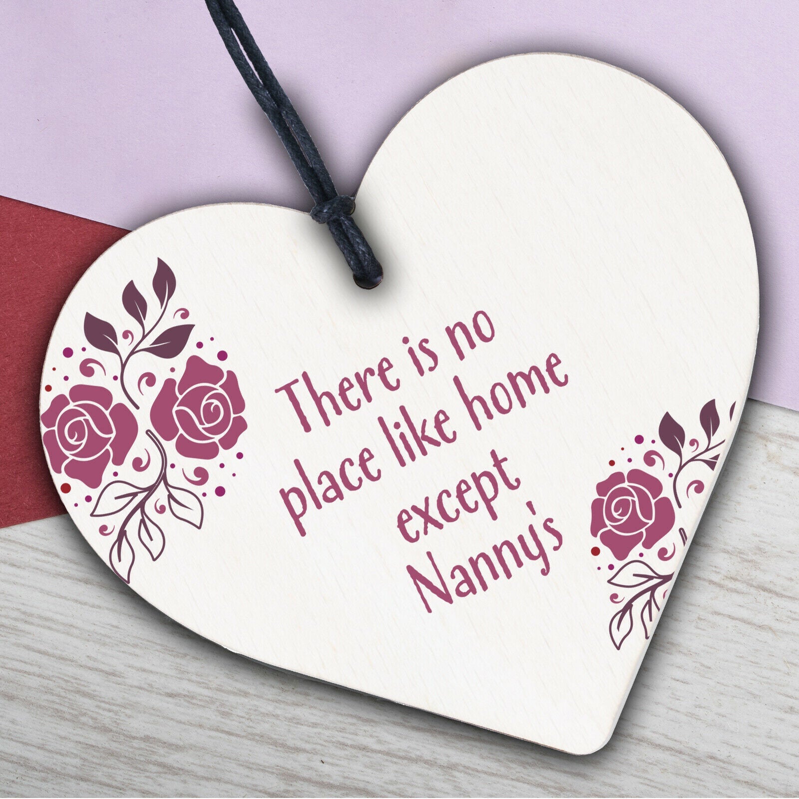 Nanny Nan Christmas Birthday Gifts Hanging Wooden Heart Sign Xmas Home Keepsake