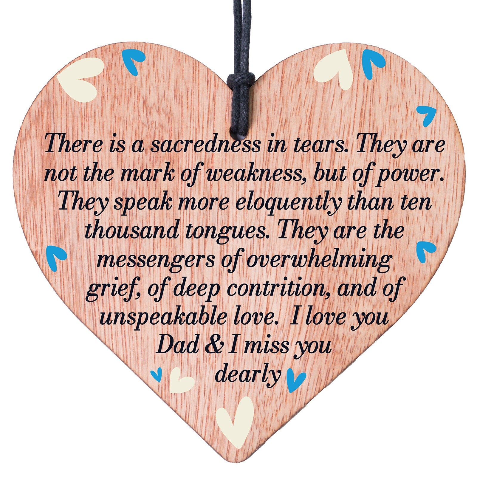 Sad Message Memorial Heart Plaque Miss You this Christmas Father Dad Grandad