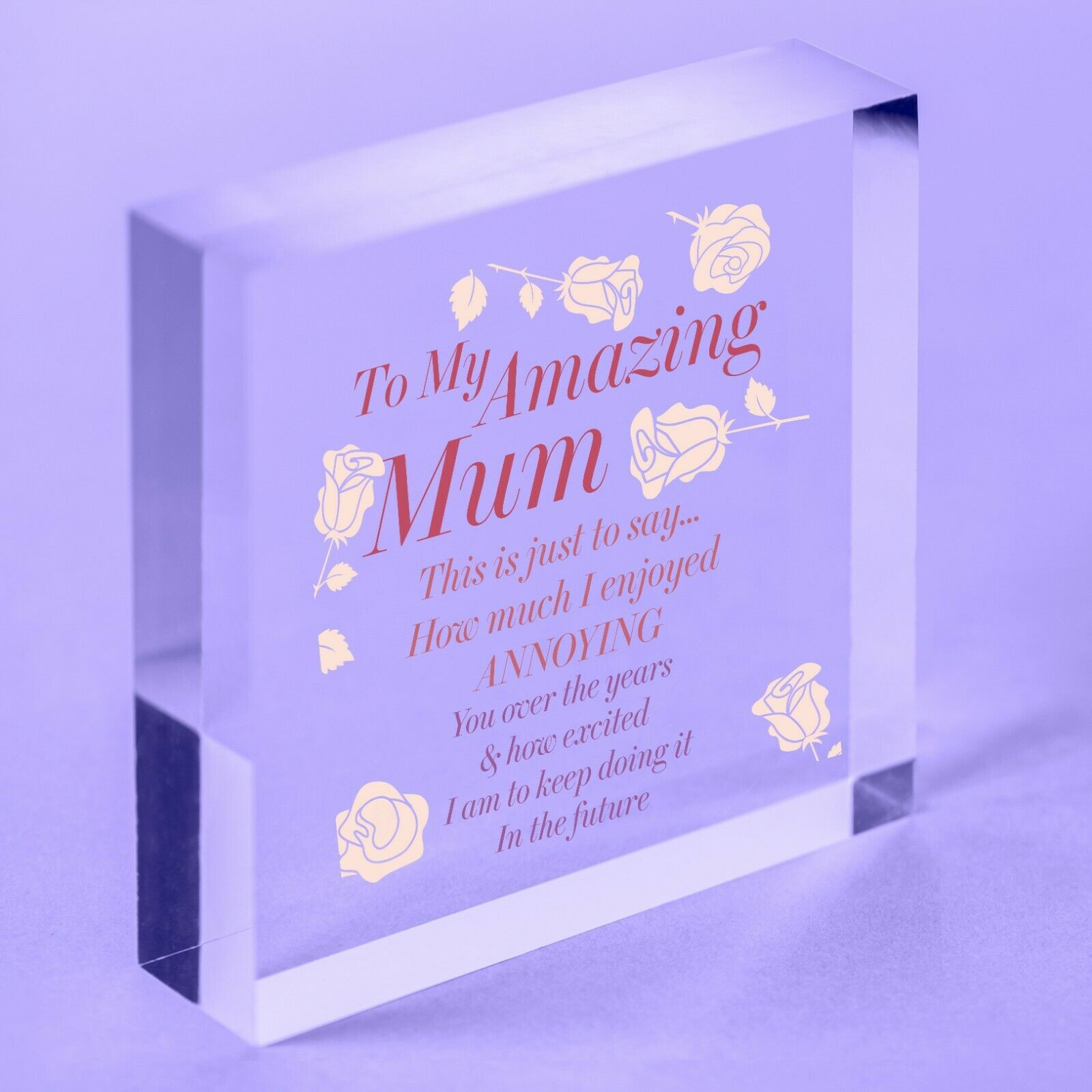 Funny Mum Gifts From Daughter Son Mothers Day Birthday Acrylic Plaque Gift