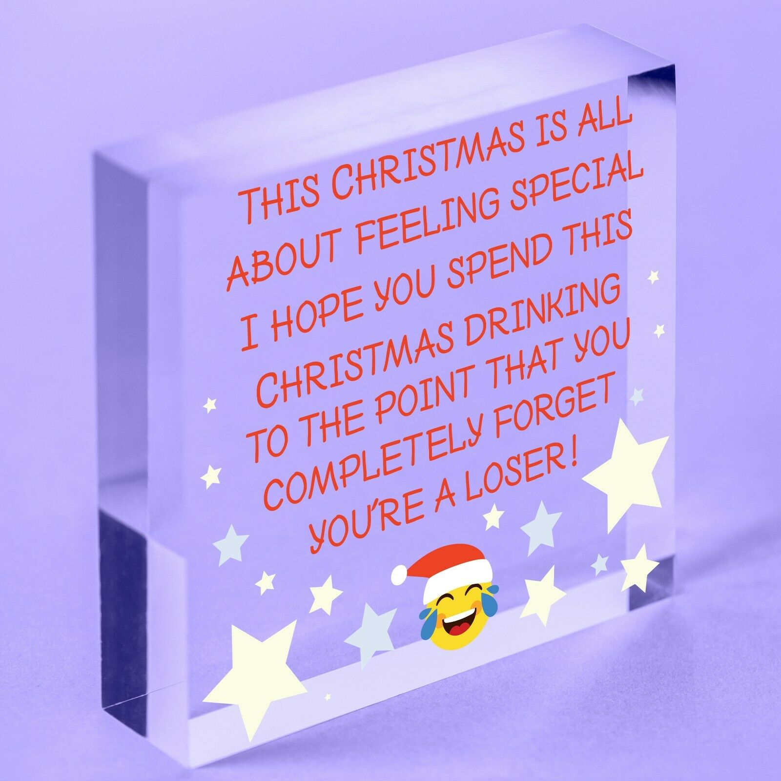 Funny Gifts For Birthday Christmas Decoration Card Plaque Acrylic Block