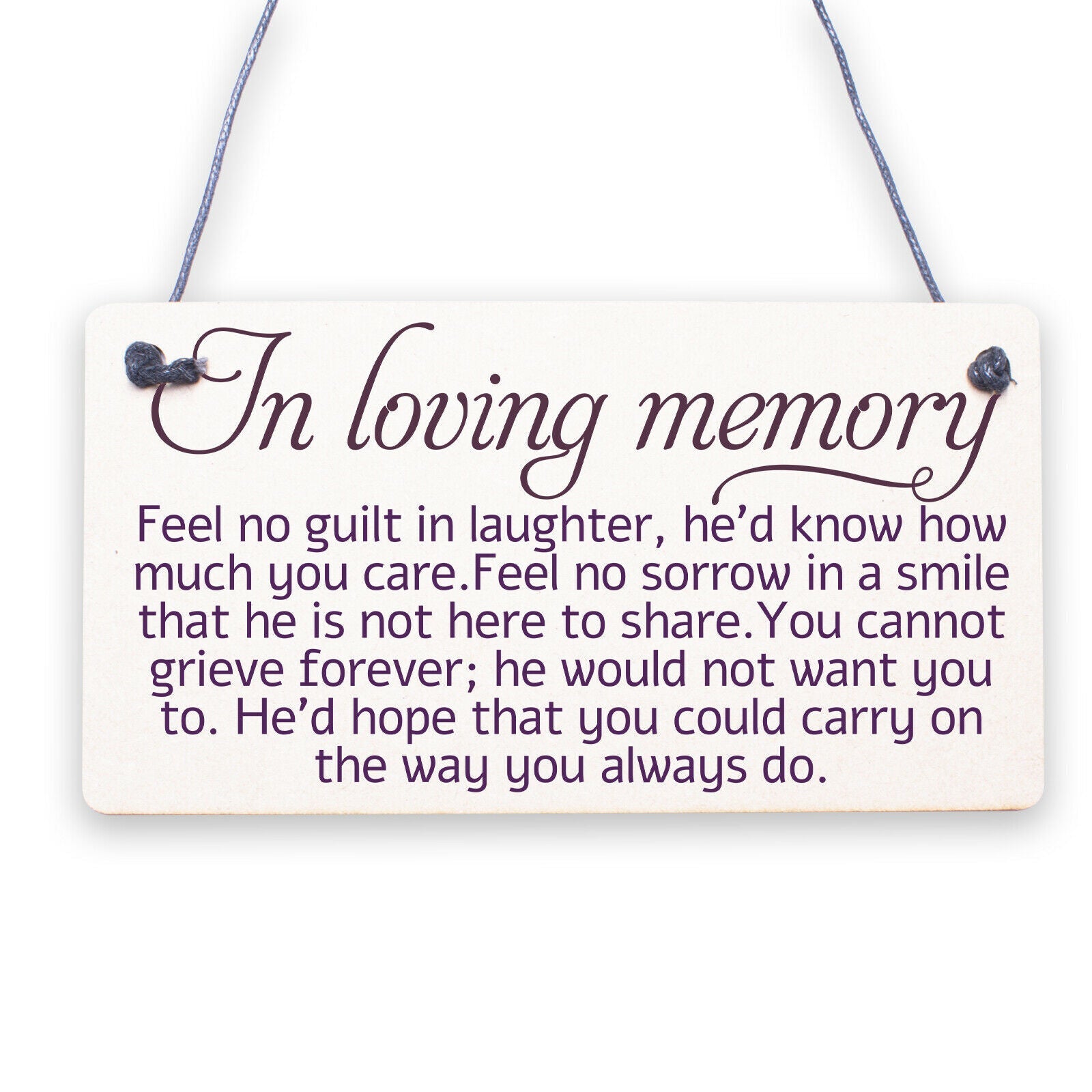 In Loving Memory Rememberance Memoria Poem Wooden Hanging Plaque Gift Love Sign