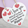 I Love You Heart Plaque Hanging Sign Valentines Day Gift