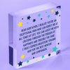 Godparents Acrylic Block Godmother Godfather Gift Novelty Christening Card