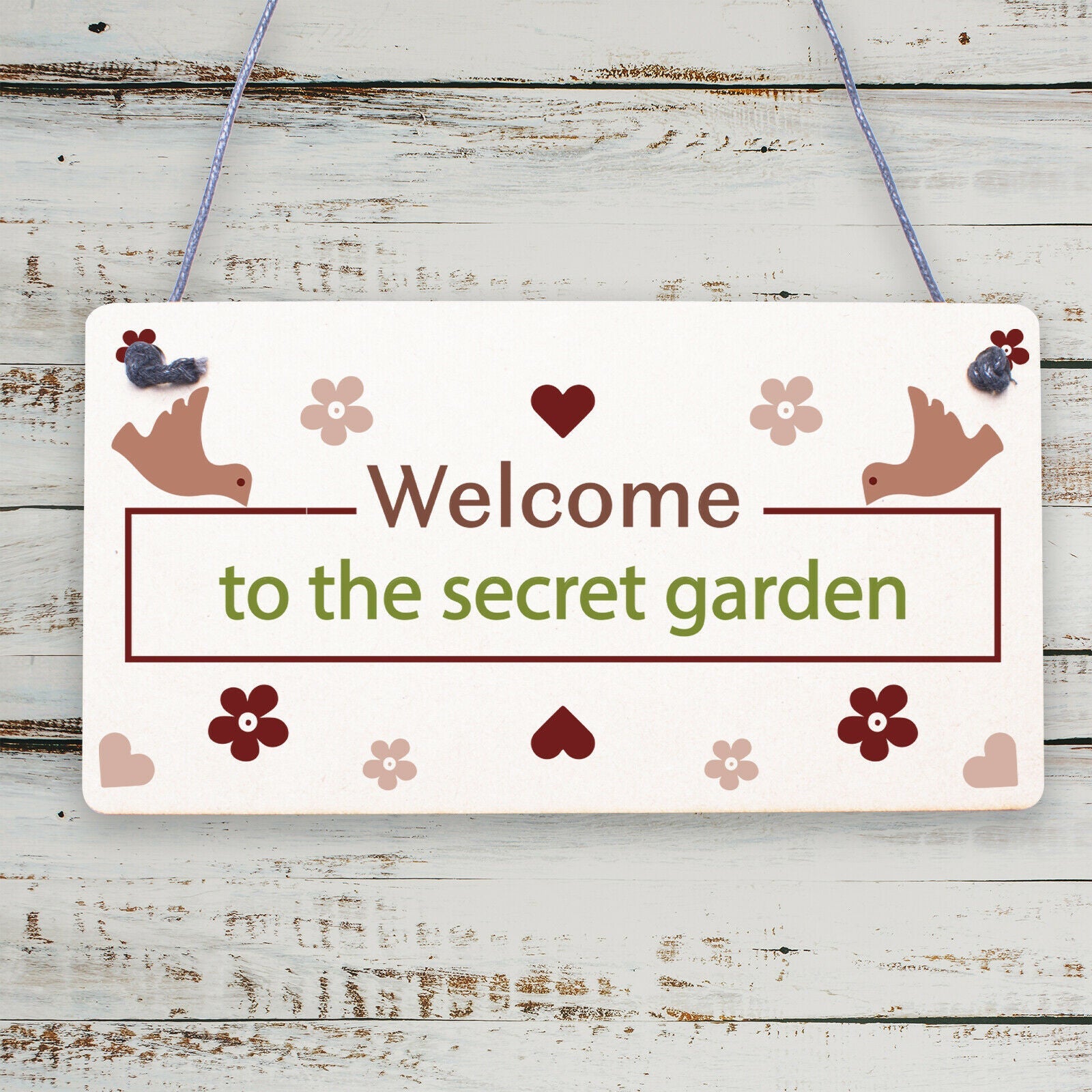 Welcome To The Secret Garden Hanging Plaque Garden Shed Summer House Sign Gifts