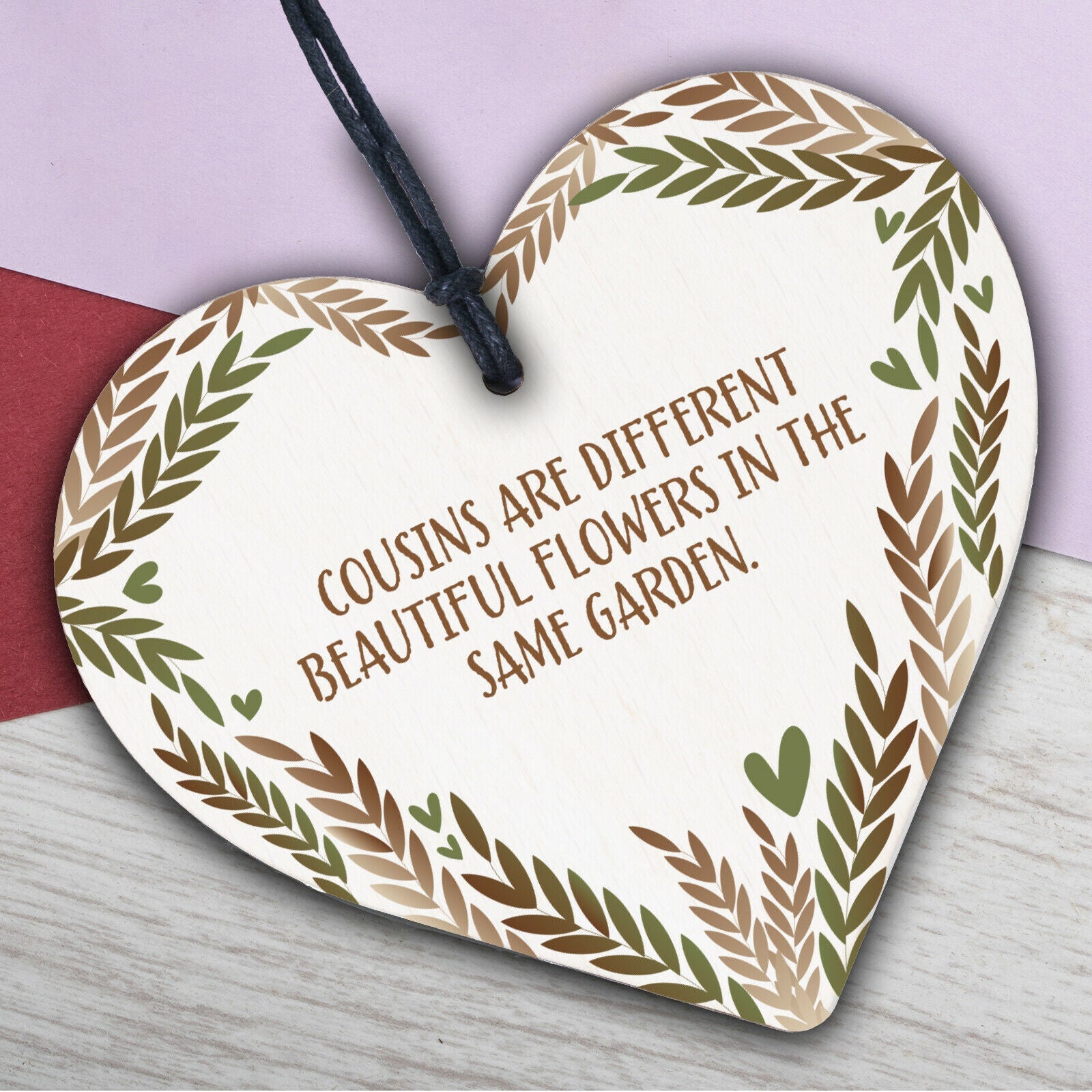 Cousin Heart Plaque Best Friend Friendship Sign Wooden