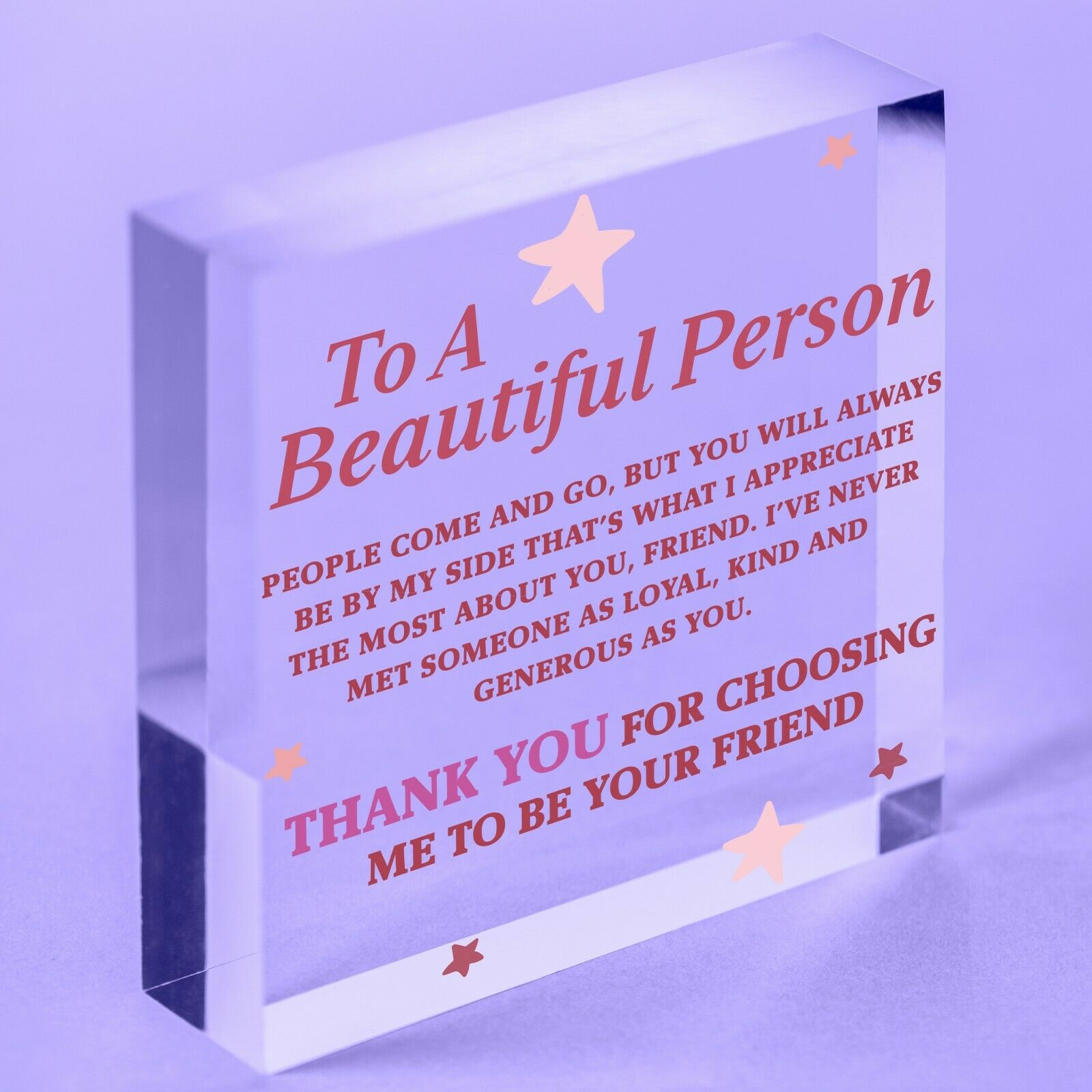 Special Thank You Best Friend Gifts Friendship Gifts Acrylic Block