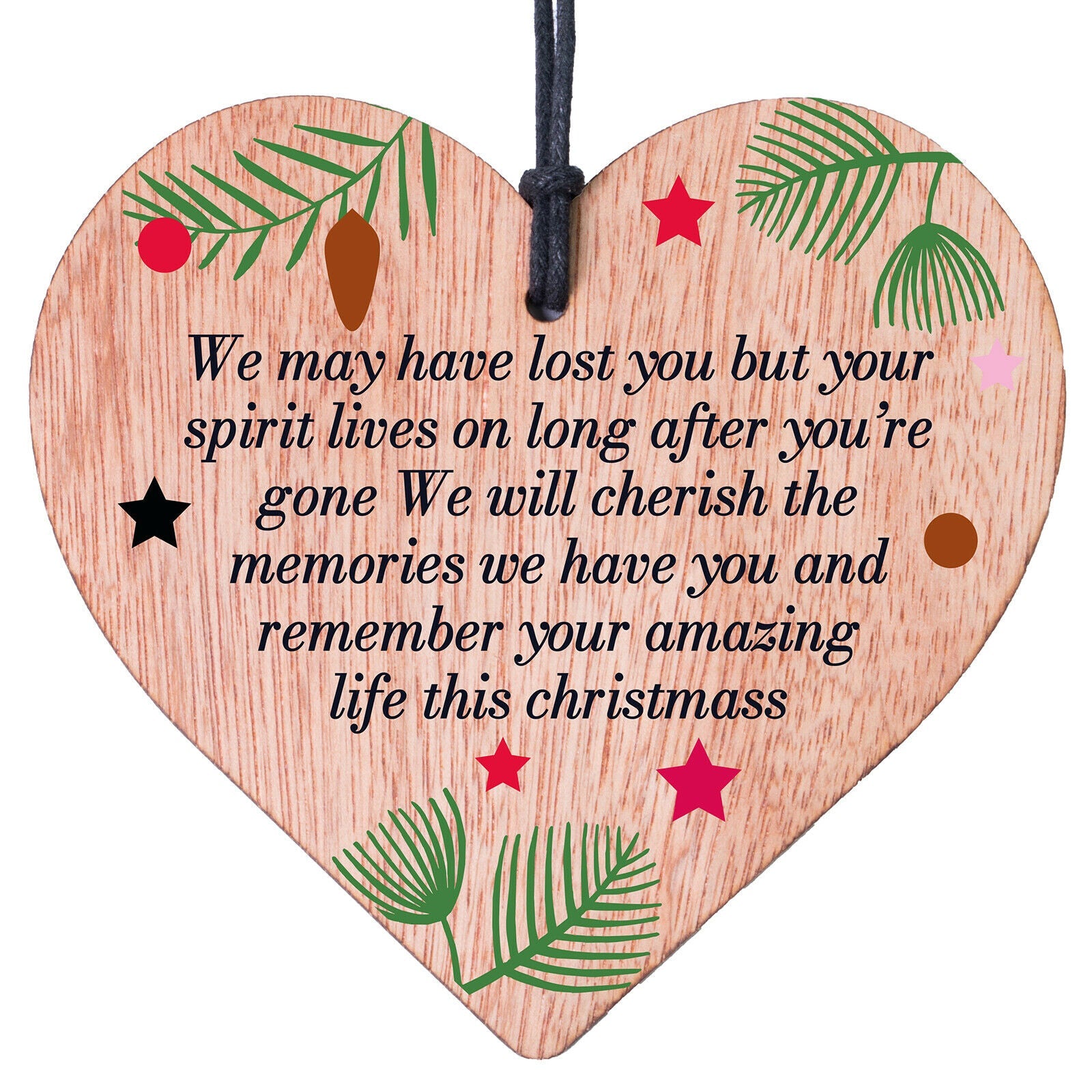 Christmas Message Memorial Heart Plaque Message to Late  Loved One