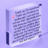 Thank You For Being A Bridesmaid Acrylic Block Plaque Gift Sign Wedding