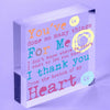 Thank You Gift Heart  Sign Teacher Friend Gifts Keepsake Acrylic Block