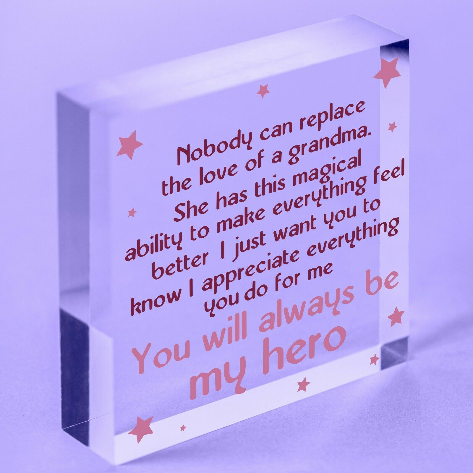 Nanny Nanna Grandma Acrylic Block Christmas Gift Love Poem From Granddaughter