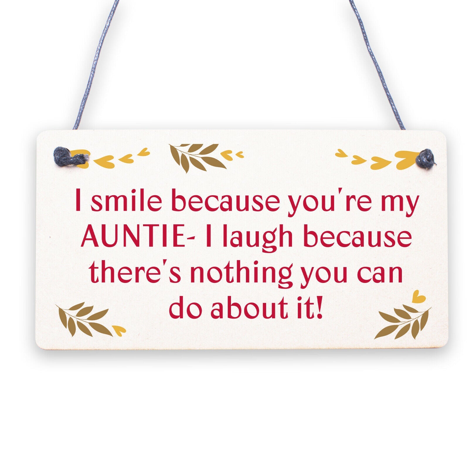 Novelty Gift Signs For Auntie Christmas Auntie Gifts From Niece Nephew Keepsake