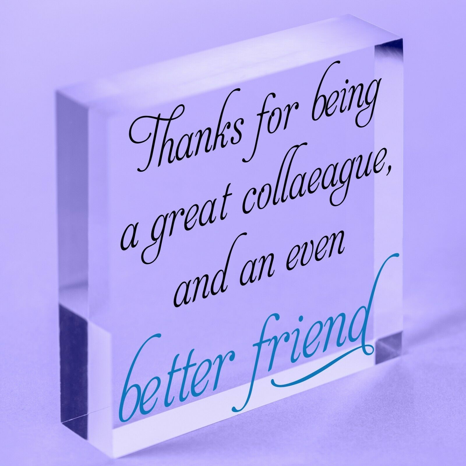 Thanks Colleague Message Friend Leaving Do Hanging Acrylic Block Sign