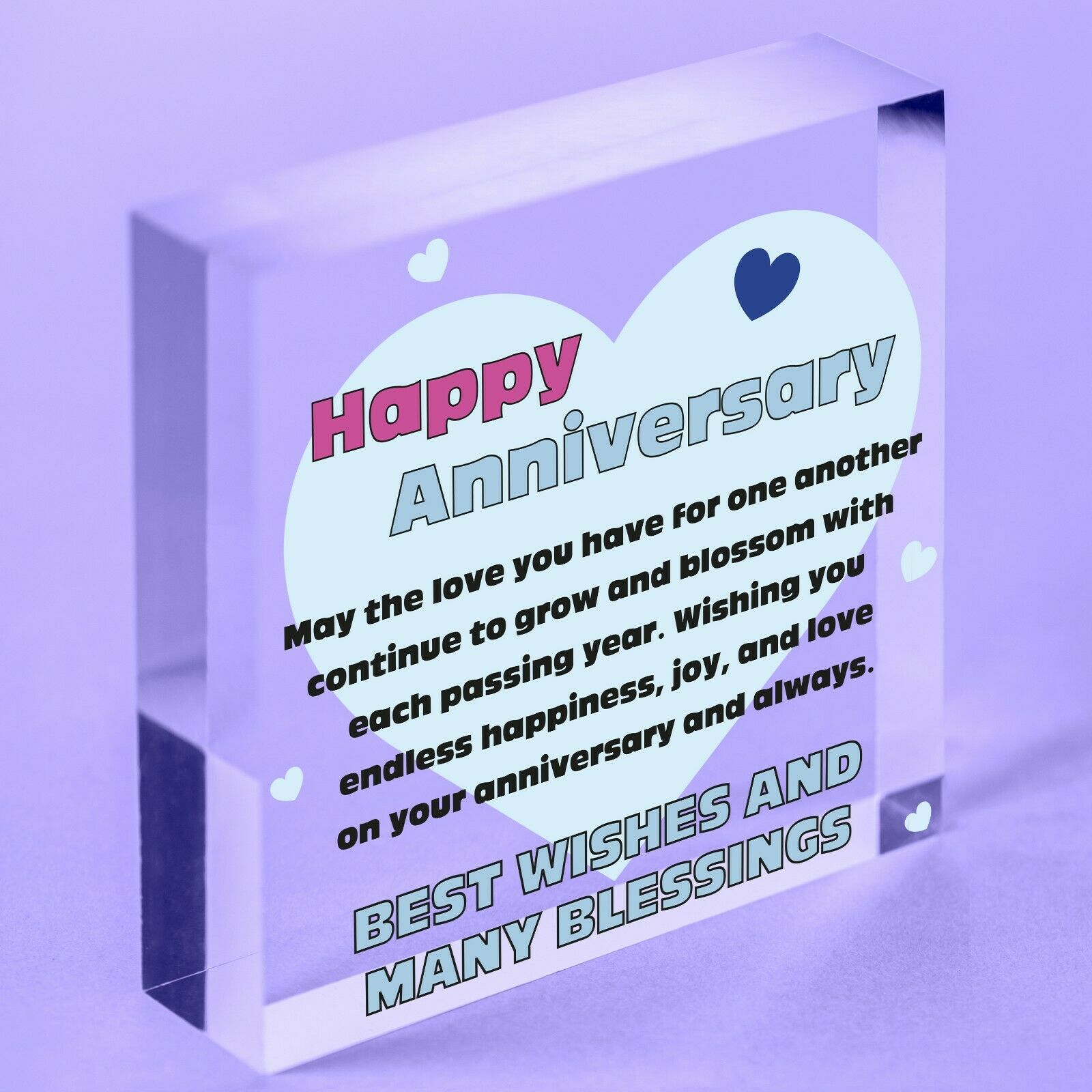 Wedding Anniversary Gift   Sign Happy Anniversary Gift Plaque Acrylic Block