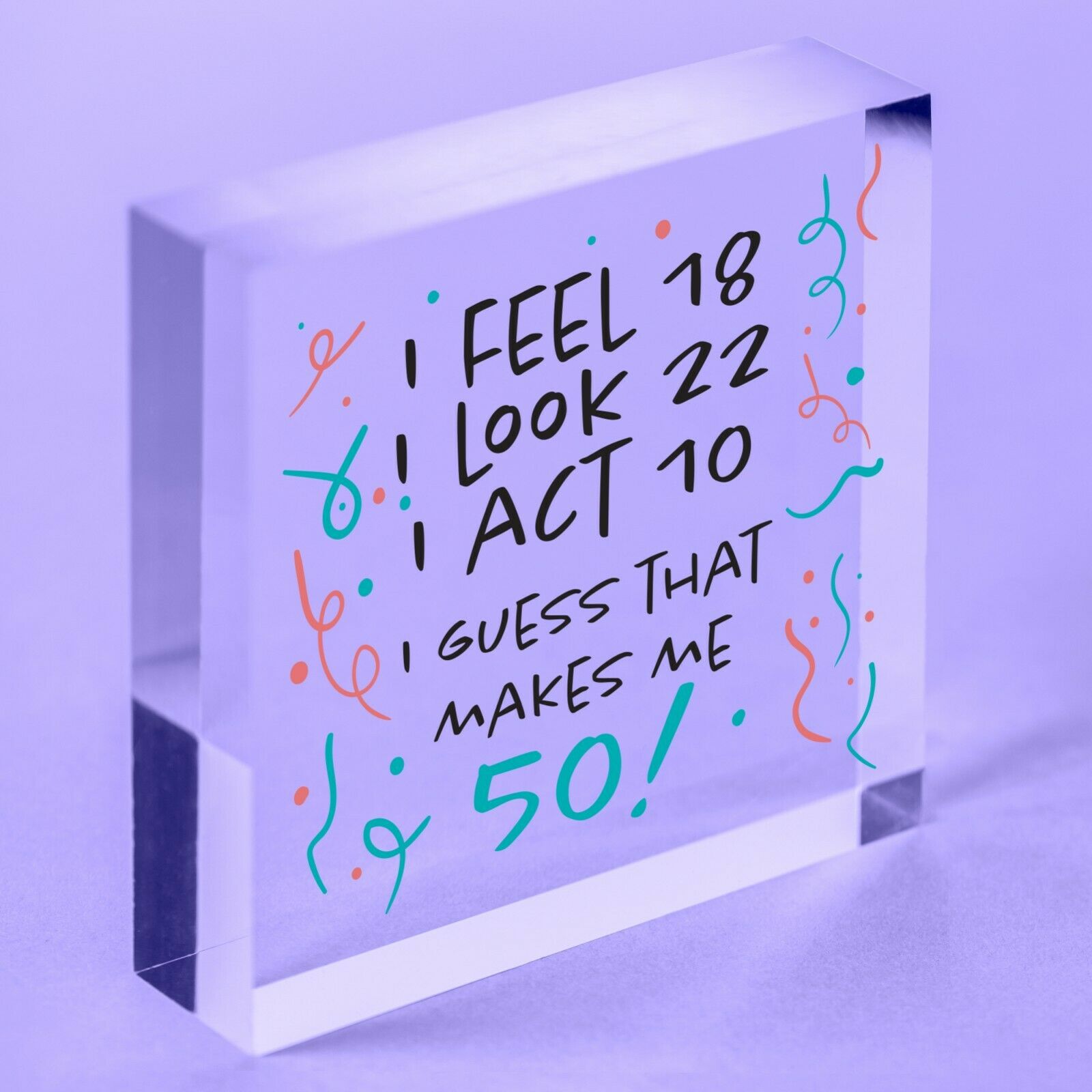 Funny 50th Birthday Gifts For Men Women 50th Decorations Acrylic Plaque Keepsake