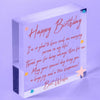 Happy Birthday Gifts Funny  Sign Heart Best Friend Thank You  Acrylic Block