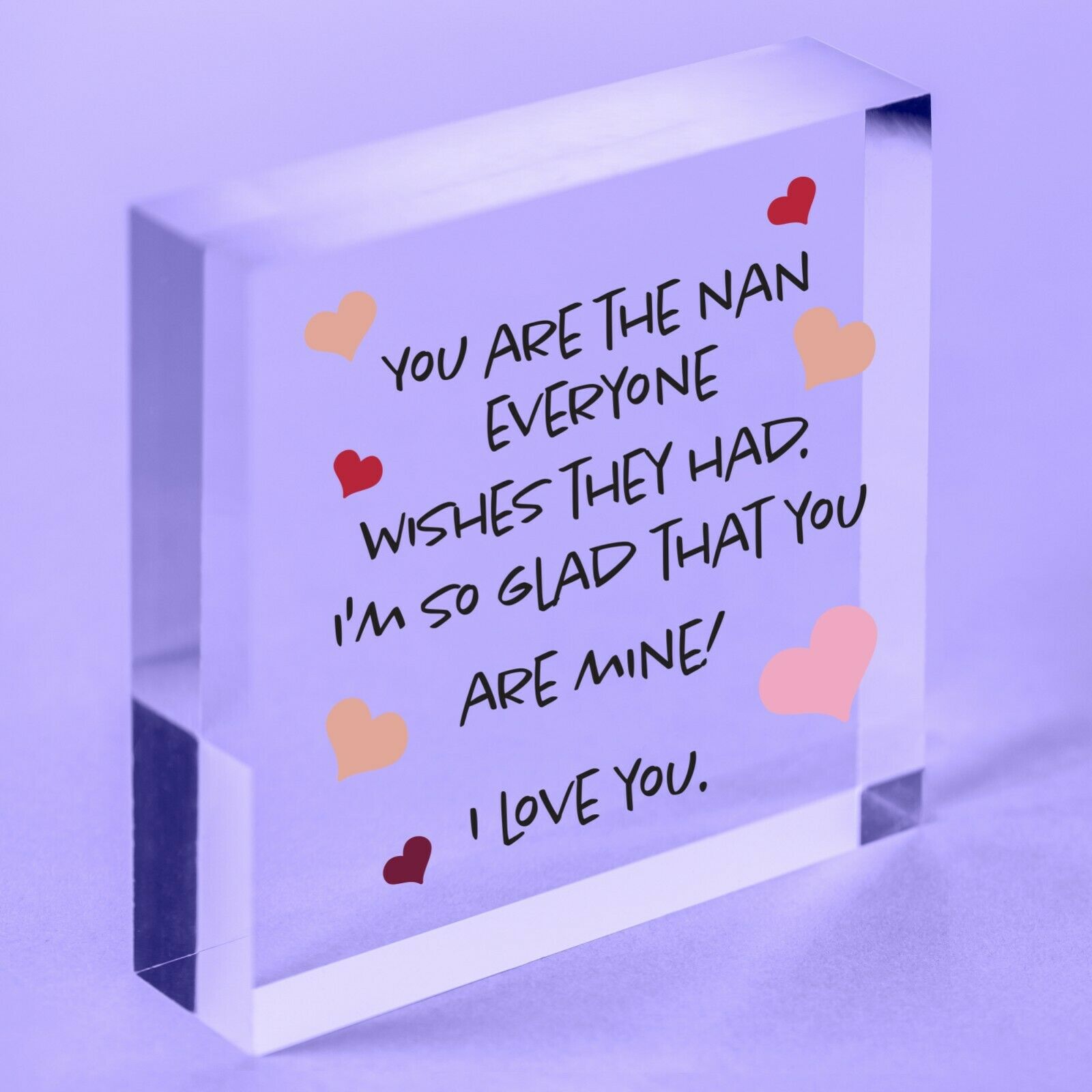 Nan Nanny Grandma Gift Acrylic Plaque Sign Birthday Gift For Nan Mothers Day