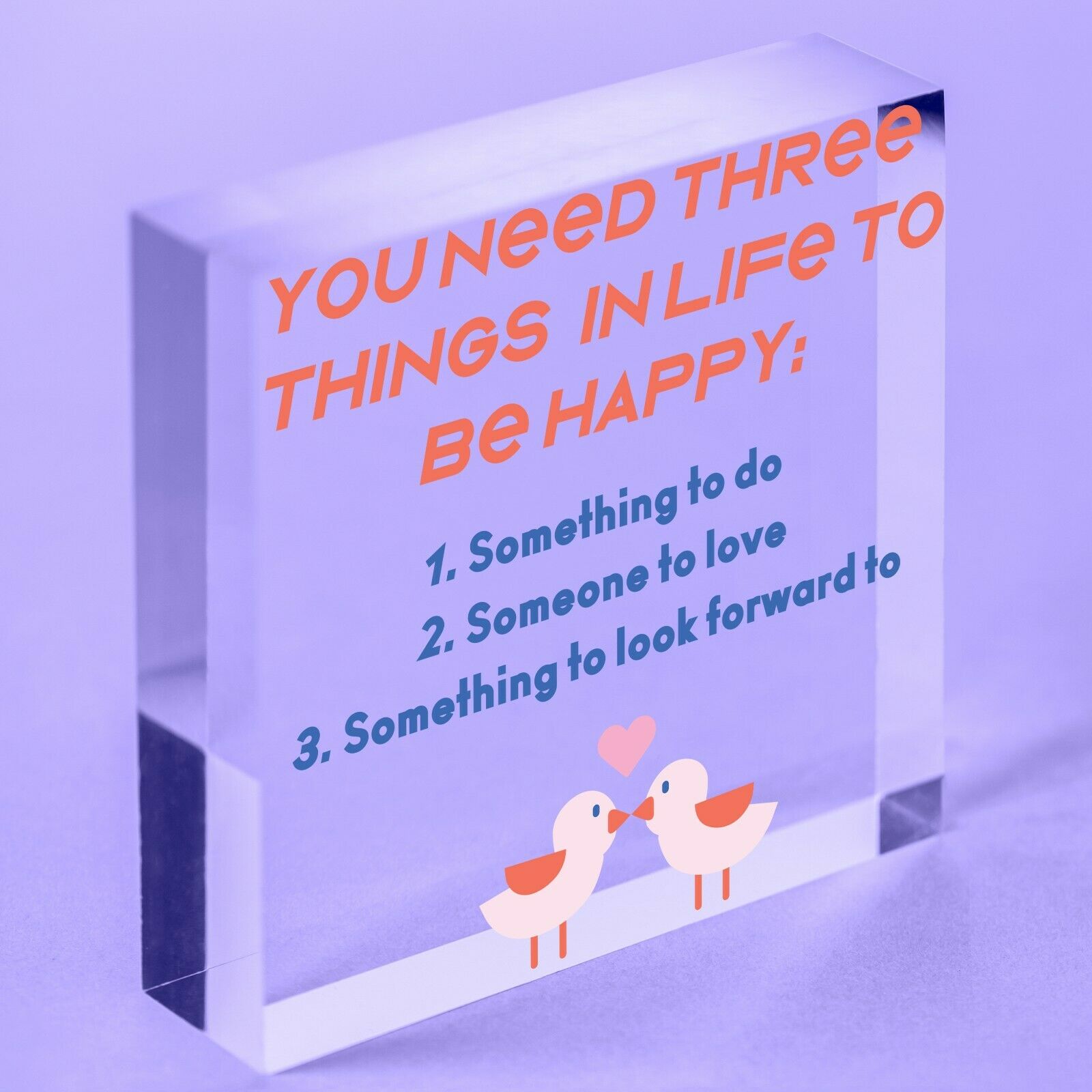 Be Happy Special Message List Acrylic Block Ducks Sign for Mum Dad Nana