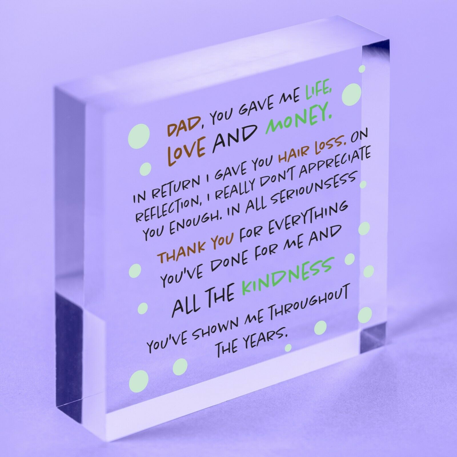 Dad Christmas Presents Clear Plaque Birthday Gifts For Daddy From Daughter Son