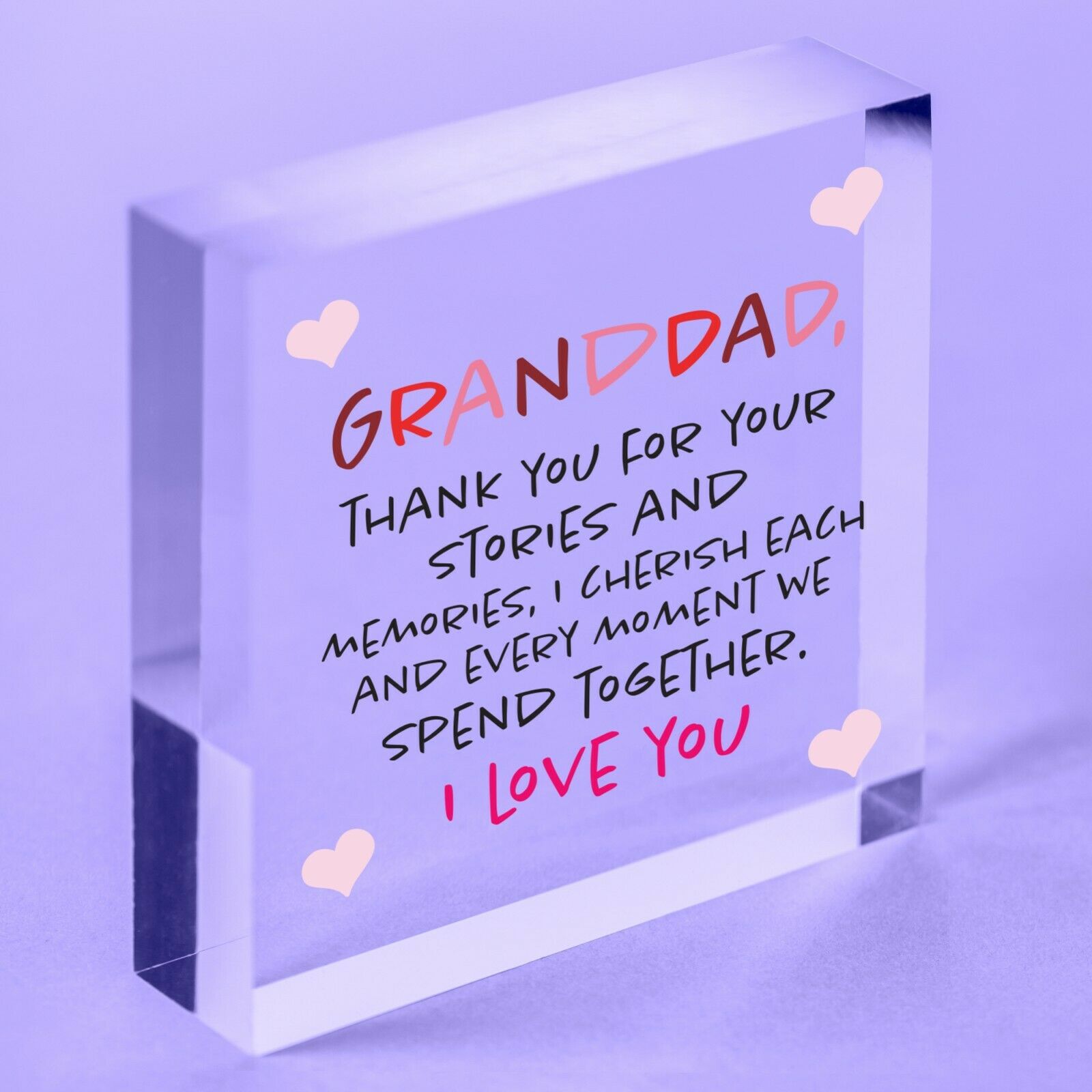 Novelty Gift For Grandad Dad Fathers Day Birthday Acrylic Plaque Gift For Him